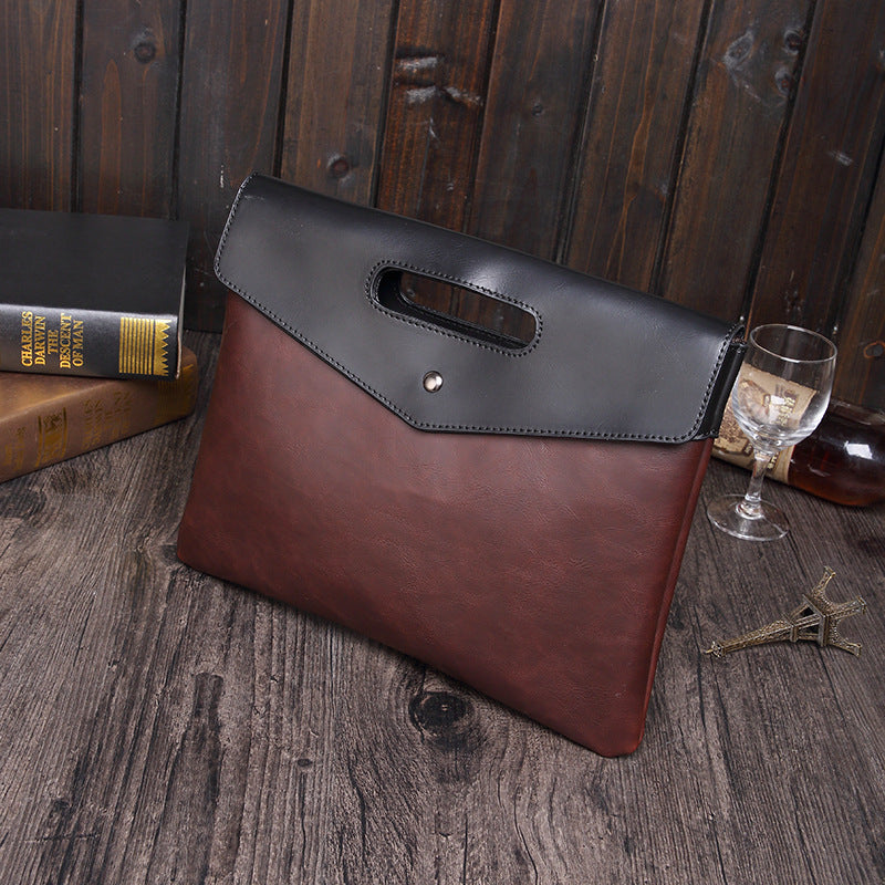 mens horseskin trend clutch file bag