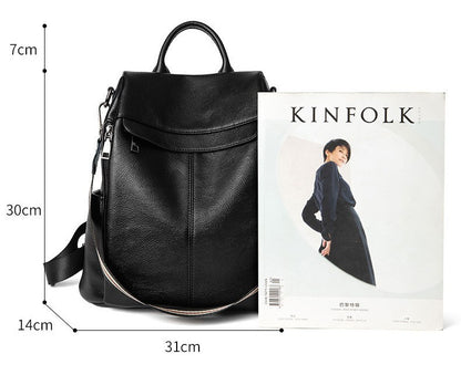 korean style all match soft leather casual ladies backpack