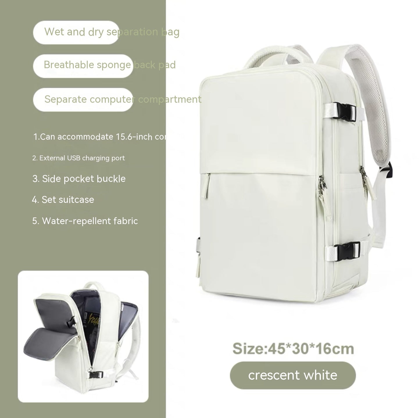 large capacity multifunctional travel waterproof mummy backpack