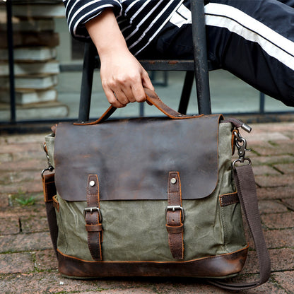 horseskin diagonal handbag briefcase canvas one shoulder