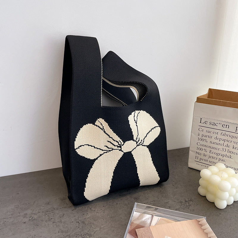 Cute Cartoon Wool Kitty Knitted Bag Women's Off-street Handbag
