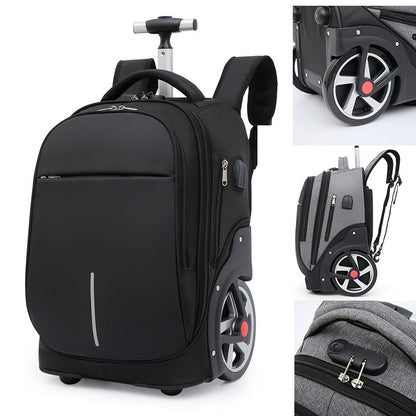 junior high school student trolley bag large capacity large wheel trolley case backpack