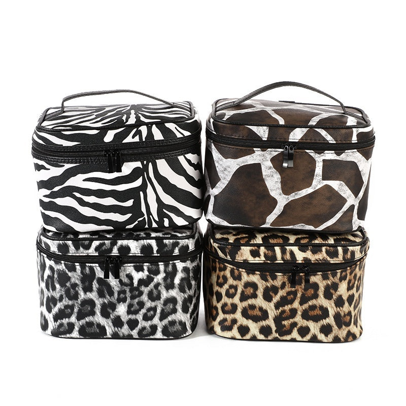 internet famous leopard print cosmetic storage bag