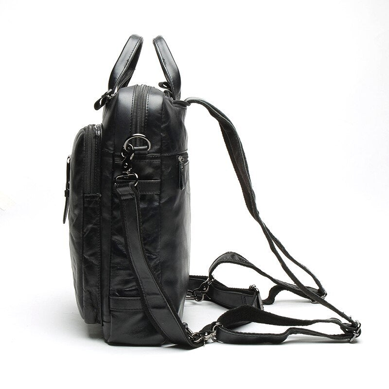 genuine leather mens backpack