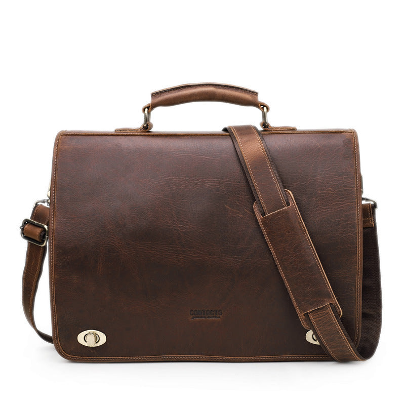 fashion personality leather mens business briefcase