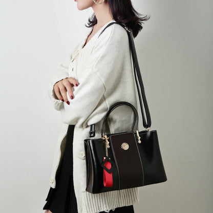 three layer soft leather shoulder messenger bag