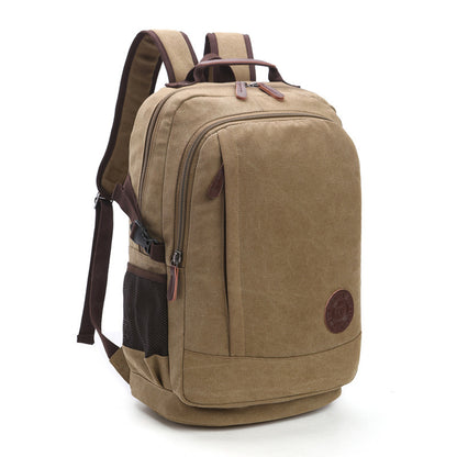 wear resistant washed canvas mens and womens backpacks street casual fashion large capacity multifunctional