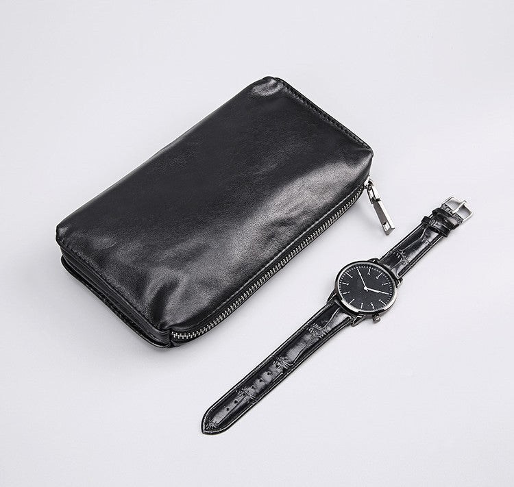 retro casual mens top leather wallet