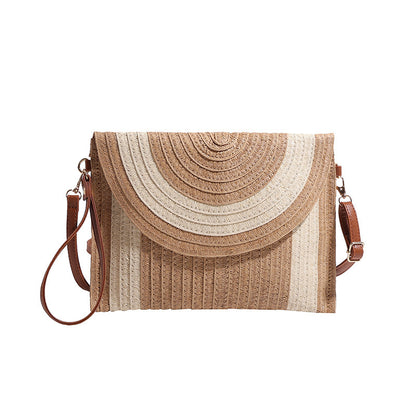 handmade woven bags on the beach