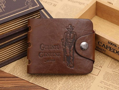 tri fold european and american hipster mens antique retro multi card wallet