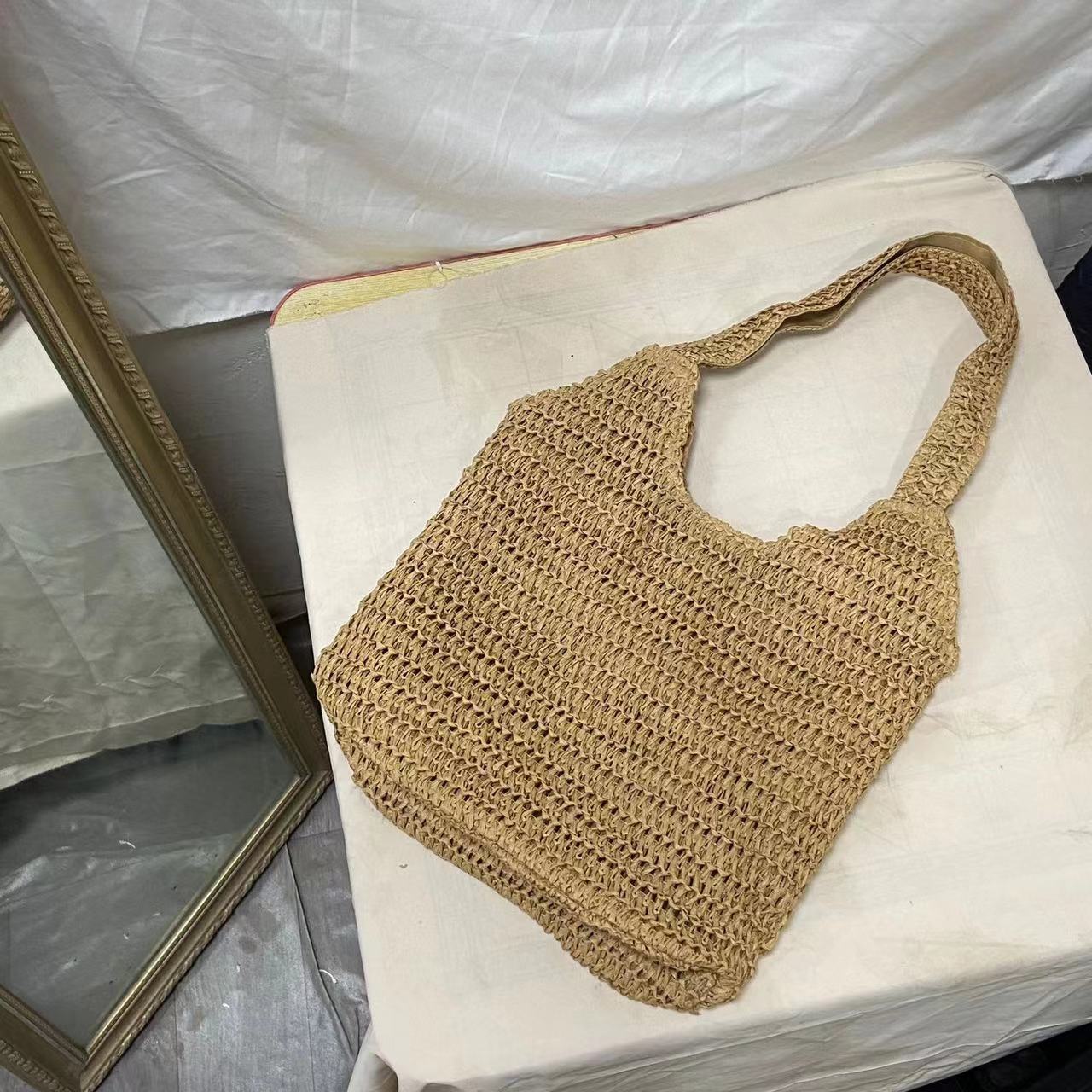 holiday straw bag shoulder bag simple ladies