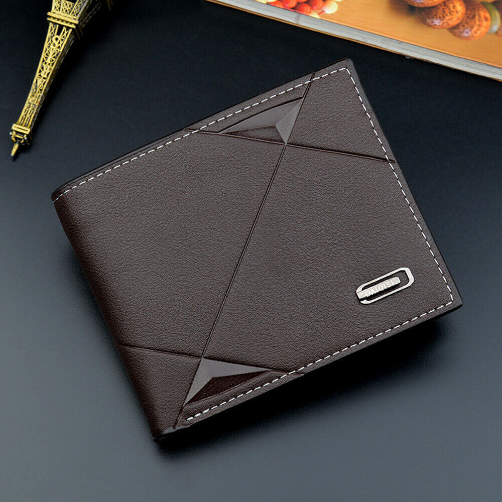 mens business leather wallet short slim mens wallet money credit card