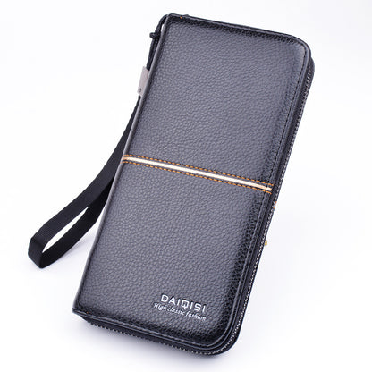 new european and american mens long purse zipper fashion hand take business leisure mens wallet foreign trade manufacturers wholesale