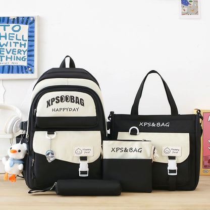 four piece ins schoolbag for junior and senior high schools