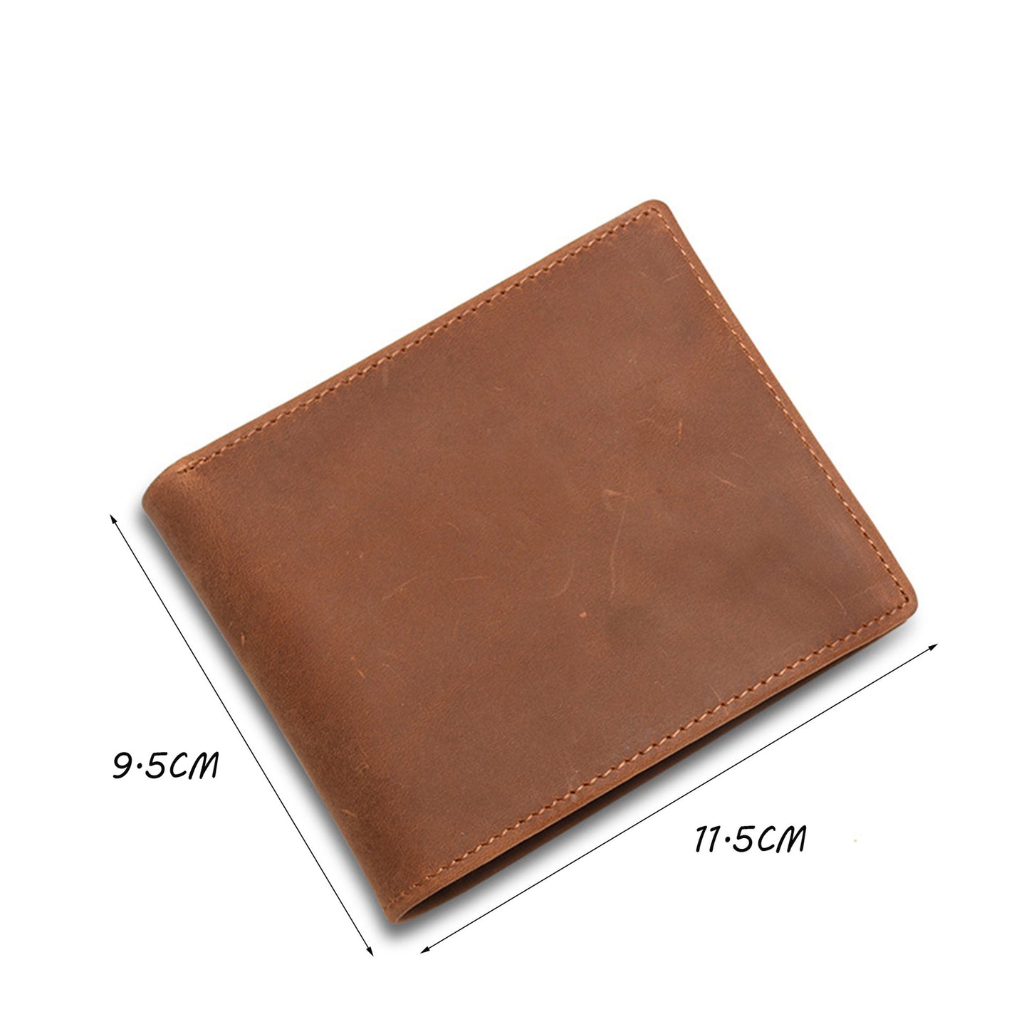 mens leather laser carving letter wallet