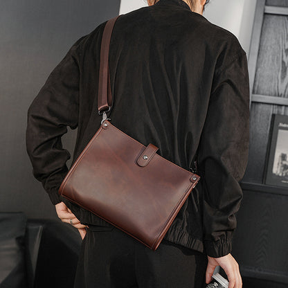 mens shoulder messenger bag korean style casual horizontal retro