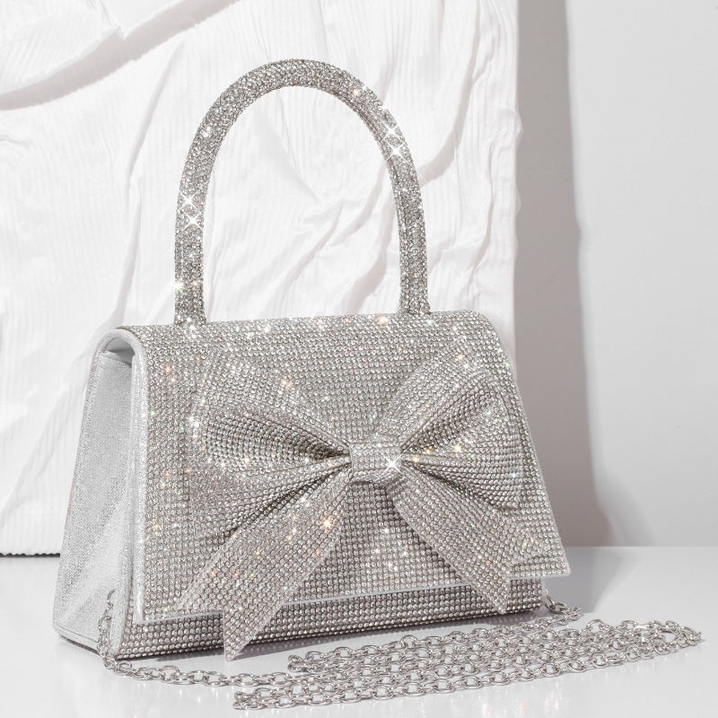 new light luxury full diamond bow handbag