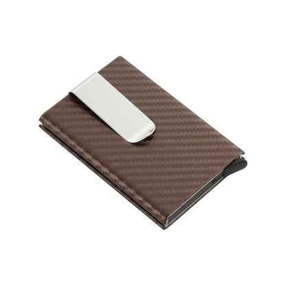 antimagnetic card box bag automatic elastic metal wallet