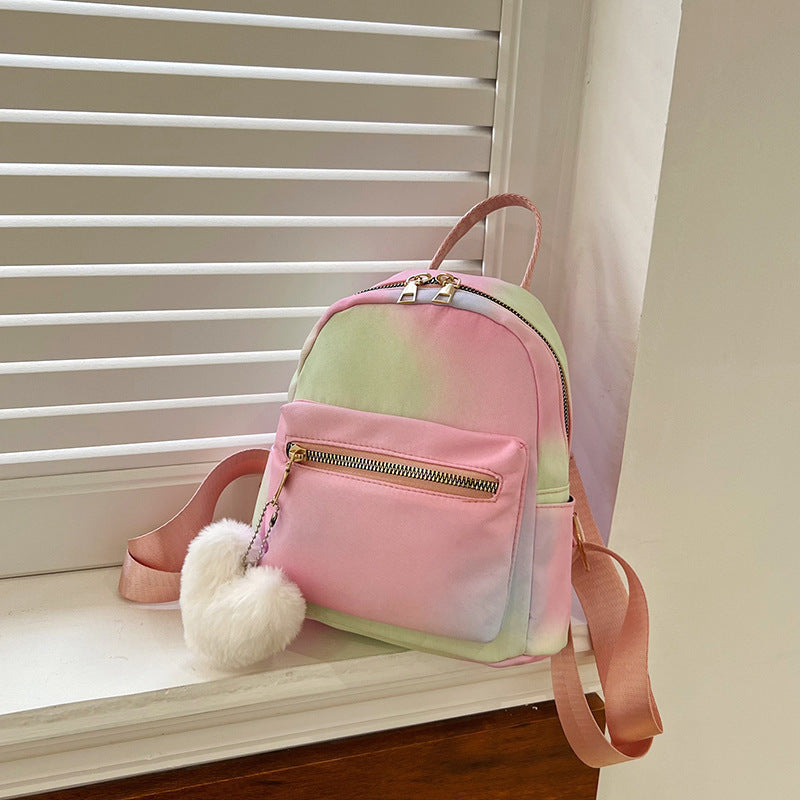 nylon cloth large capacity simple casual simple candy color texture hand carrying backpack