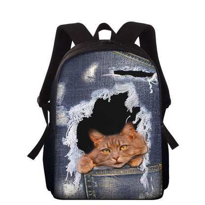 cowboy hollowed out pet cat childrens schoolbags