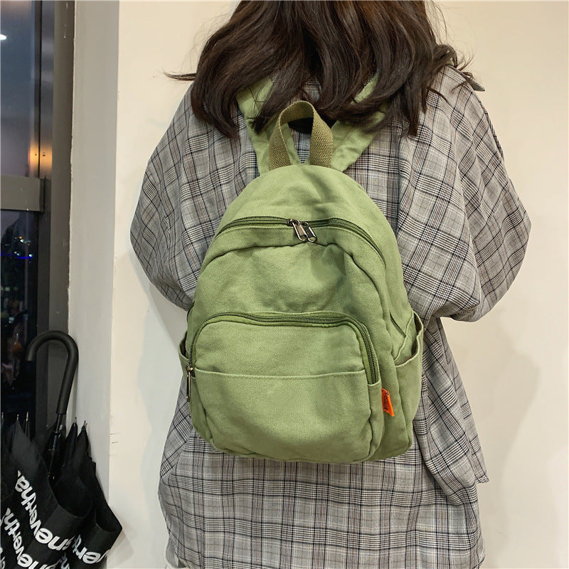 student retro wash canvas casual sen series backpack