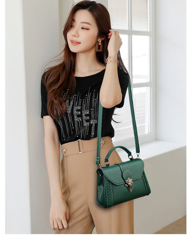 retro simple shoulder bag soft leather