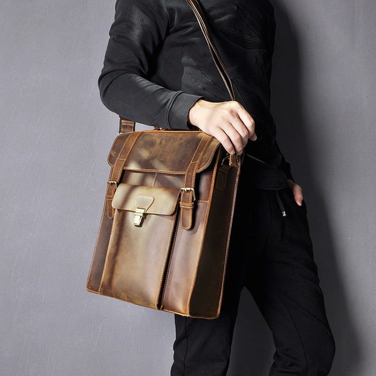 leather backpack men