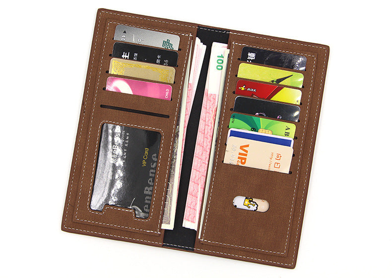 mens wallets long vertical large capacity