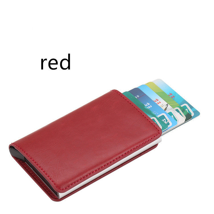 pu automatic card card holder rfid multi function card holder