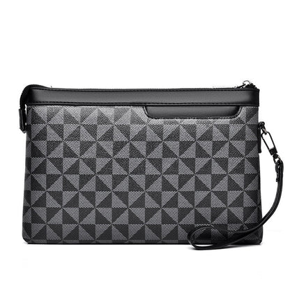 mens plaid leather portable envelope fashion youth wallet