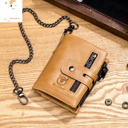 leather mobile phone holder wallet multi function anti theft chain