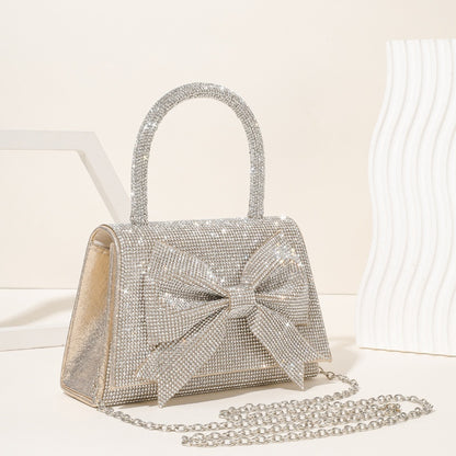 new light luxury full diamond bow handbag