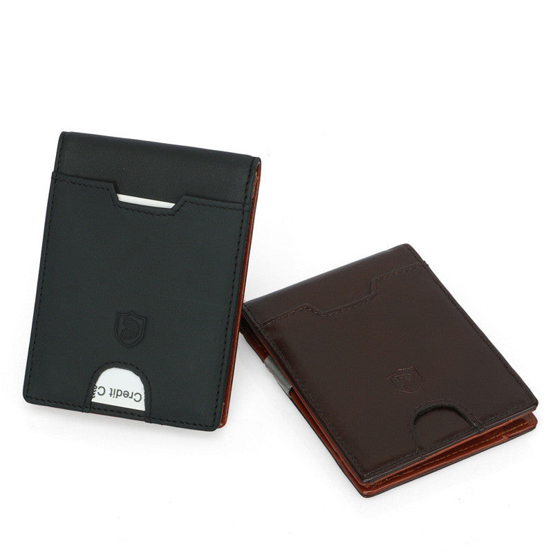 rfid mens first layer leather wallet