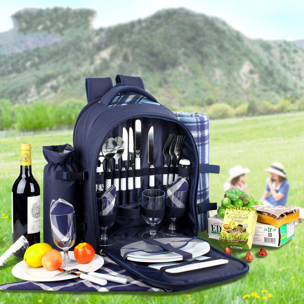 outdoor portable picnic bag set with tableware