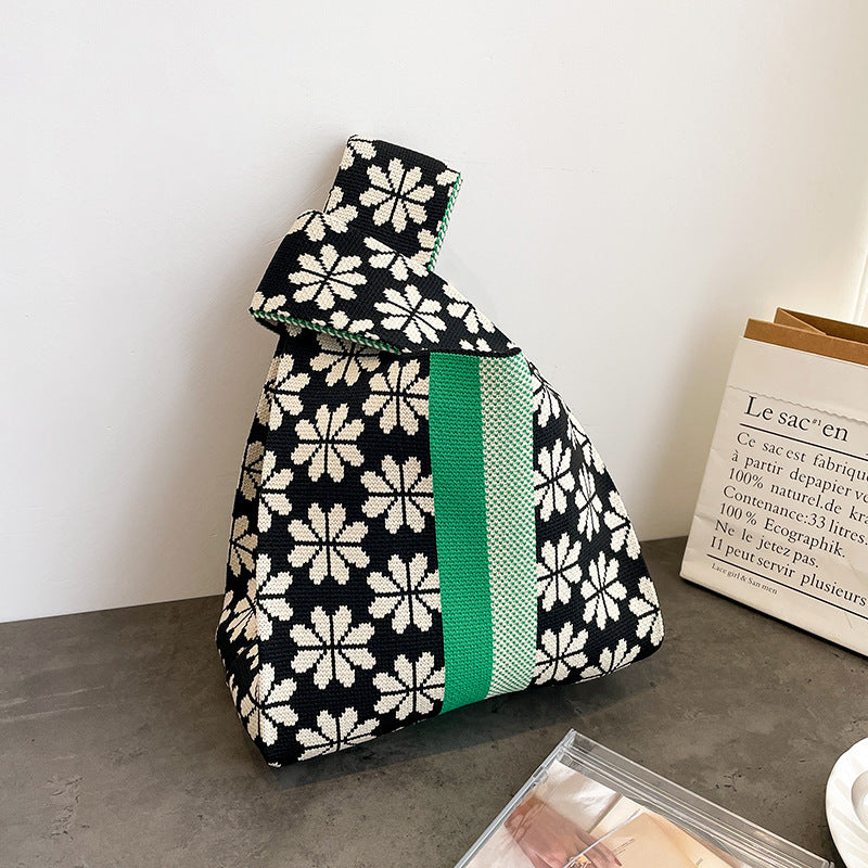 Cute Cartoon Wool Kitty Knitted Bag Women's Off-street Handbag