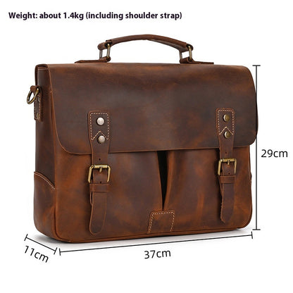 retro mens briefcase crazy horse leather