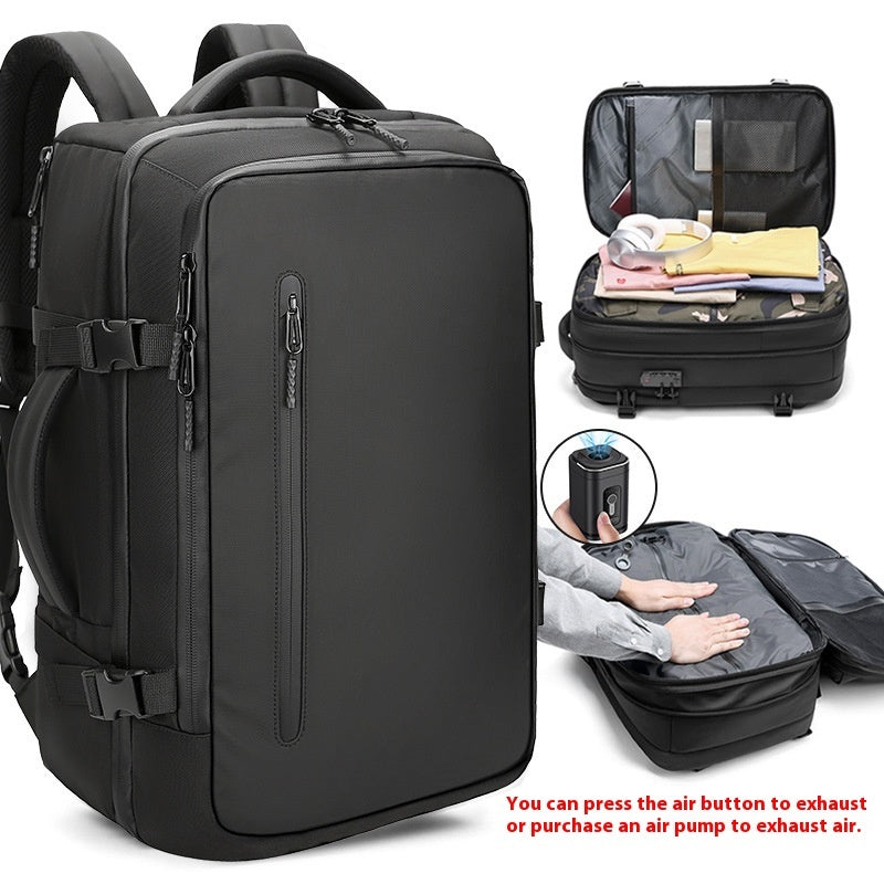 vacuum compressible backpack with simple design