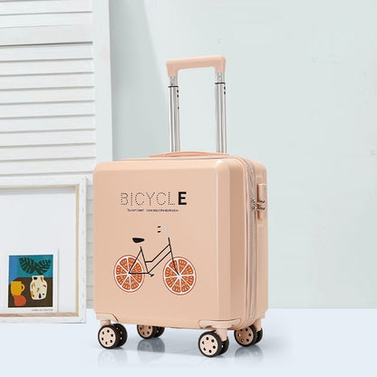 18 inch trolley case printed pattern luggage small children suitcase boarding bag suitcase