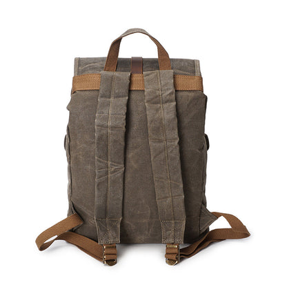 mens oil wax canvas vintage travel backpack