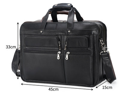 tiding leather leather business first layer cowhide 17 inch laptop bag