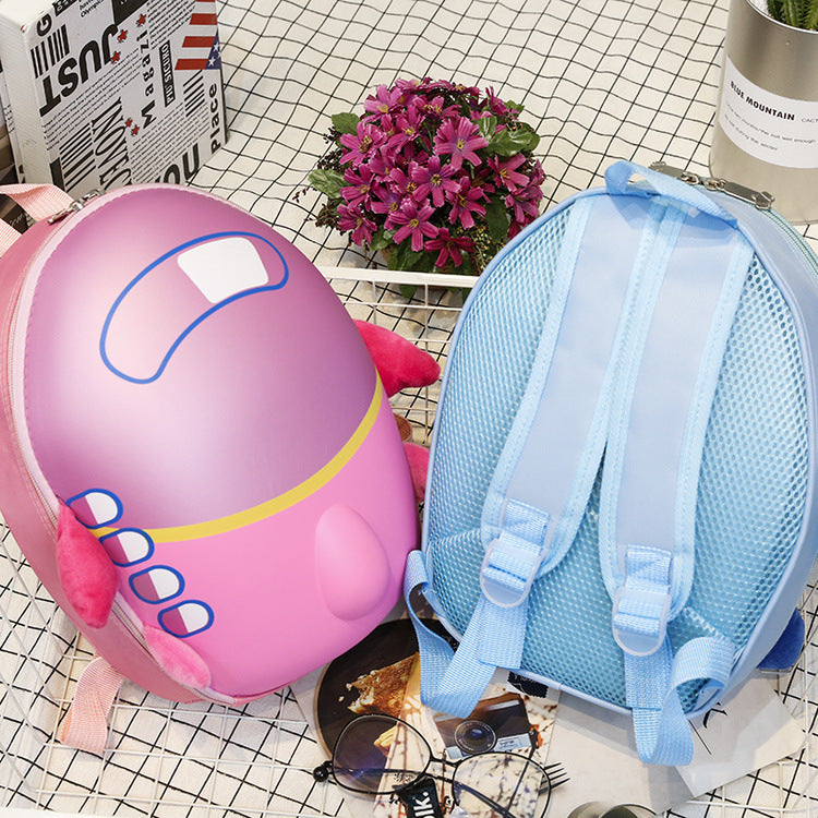 wholesale childrens cartoon kindergarten schoolbag small aircraft hard shell backpack waterproof eggshell double shoulder bag