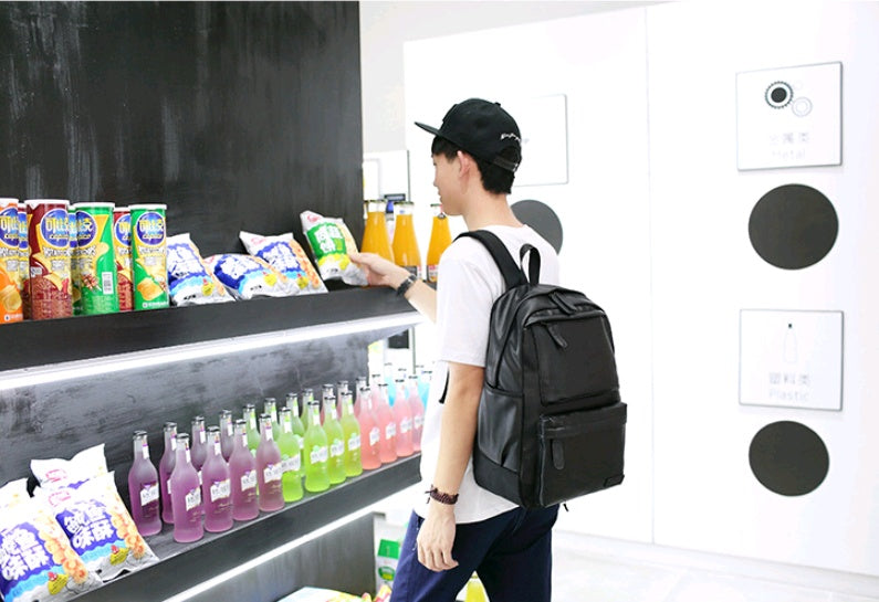 new mens travel bag fashion backpack pu shoulder bag mens casual sports backpack