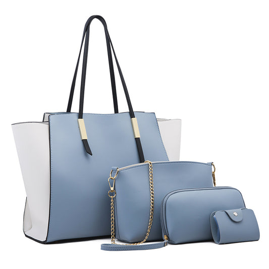 womens solid color four piece bag