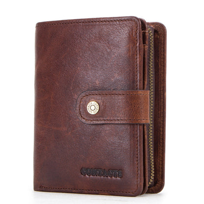 rfid cowhide multifunctional mens wallet