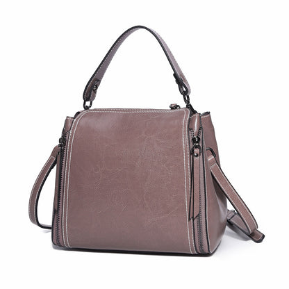 leather bags wholesale korean style new oil wax leather fashion all match portable shoulder messenger bag