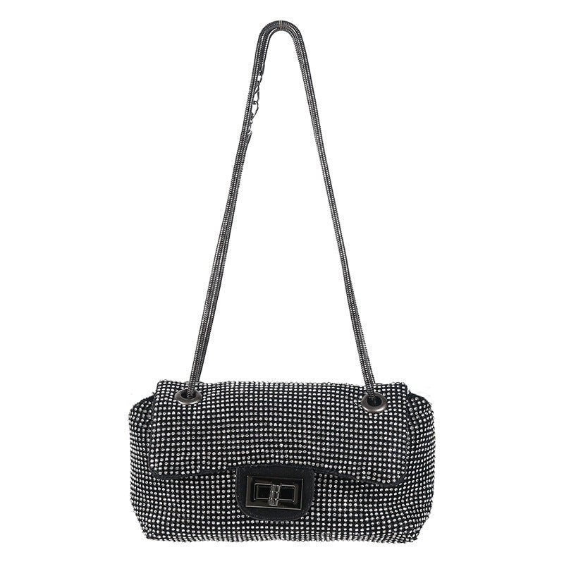 womens diamond inlaid dinner shoulder bag