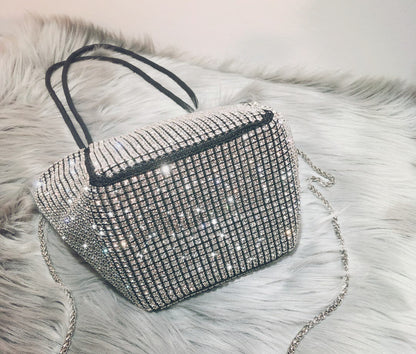 new style shoulder bag female bag flash diamond dumpling bag rhinestone bag