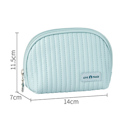round cake cosmetic bag cosmetic bag cute travel organizer pouch set for women pu leather waterproof wash bag large capacity advanced feeling portable cosmetic bag
