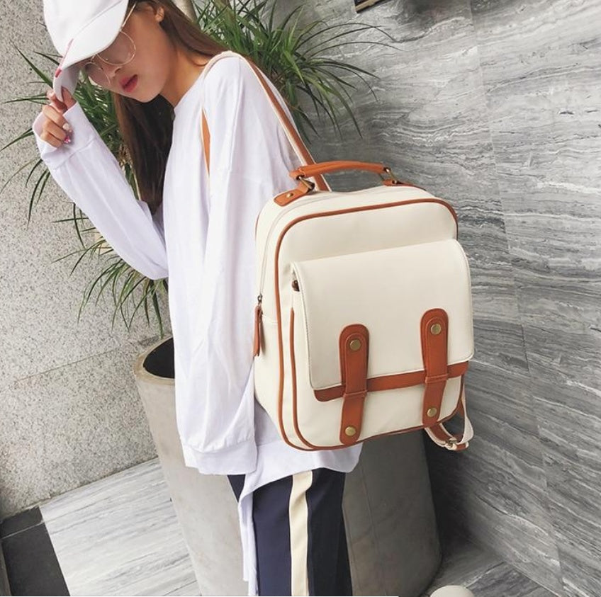 vintage british shoulder bag female new wild soft leather simple college wind large capacity student bag