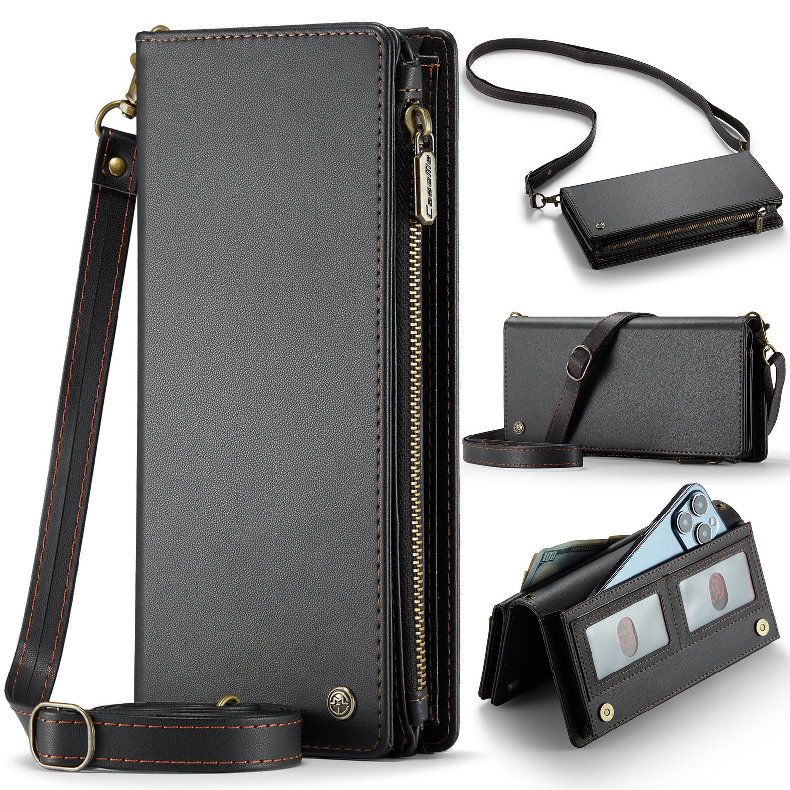 universal wallet for mobile phone leather case card multi functional phone case